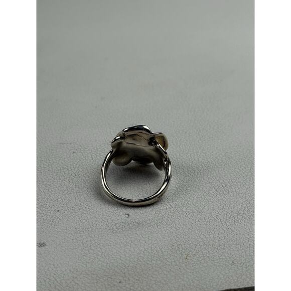 Hagit Gorali Israel Sterling Silver Ring Real Pearl Flower Size 7 - Picture 7 of 11